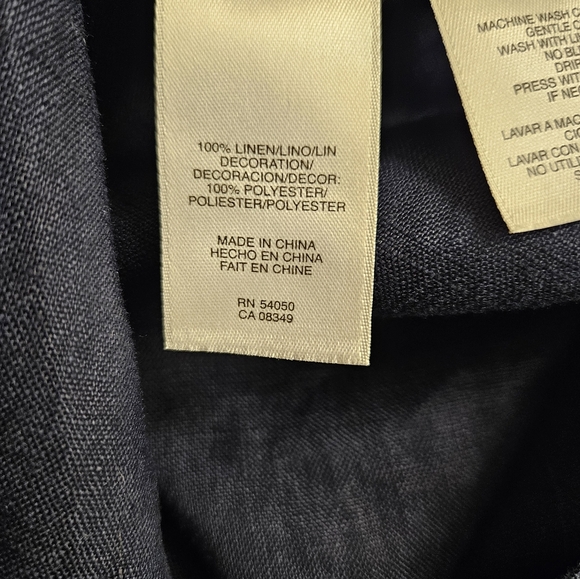 NWOT - Linen Jones New York Navy Blouse w Roll-Up Sleeves - Size 1X - Picture 9 of 11